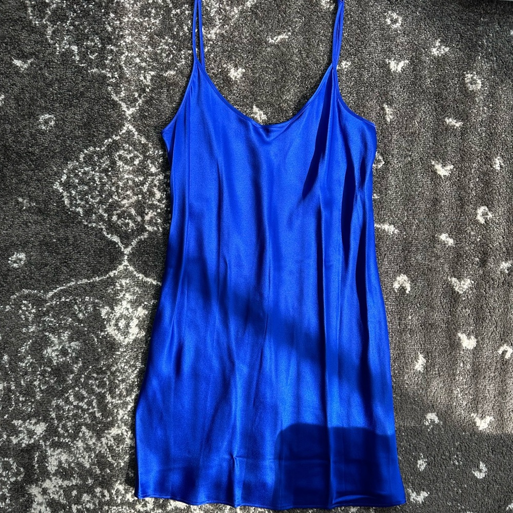 La Perla Vibrant Blue Silk Mini Dress